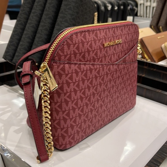 MICHAEL KORS Jet Set Medium Logo Dome Satchel Mulberry Multi - Picture 14 of 16